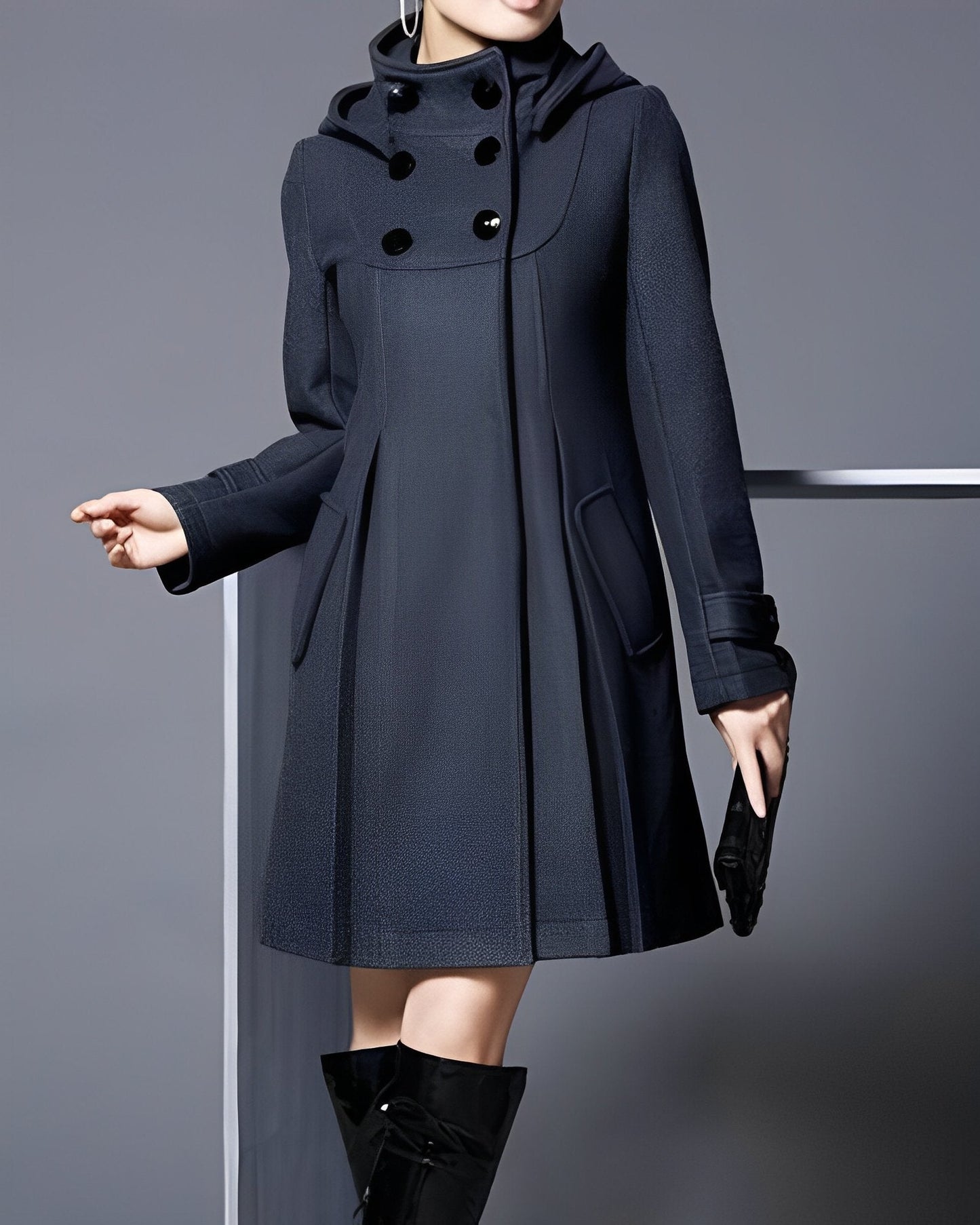 KARLA | HOODED SCARF DRESS JACKET