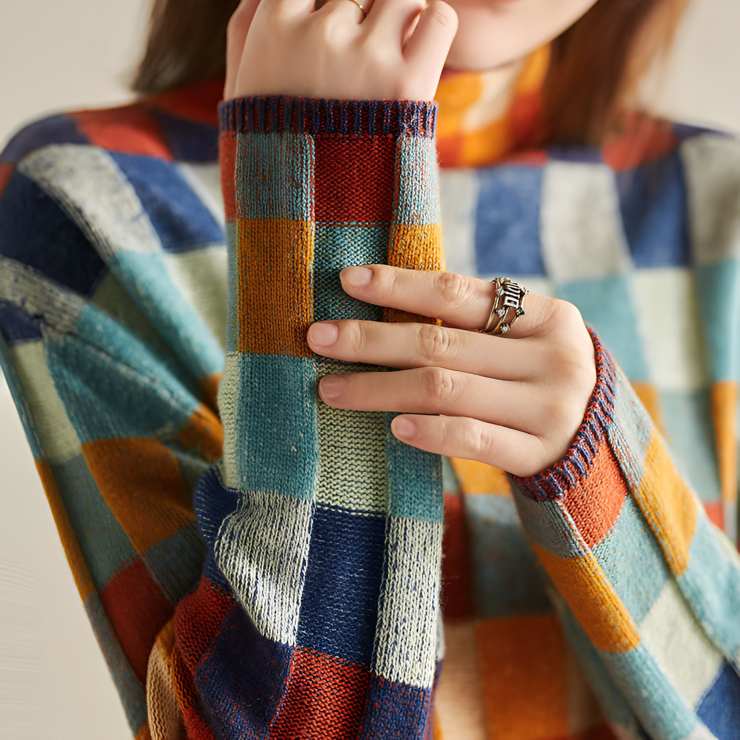 ERIN | PATCHWORK KNIT SWEATER