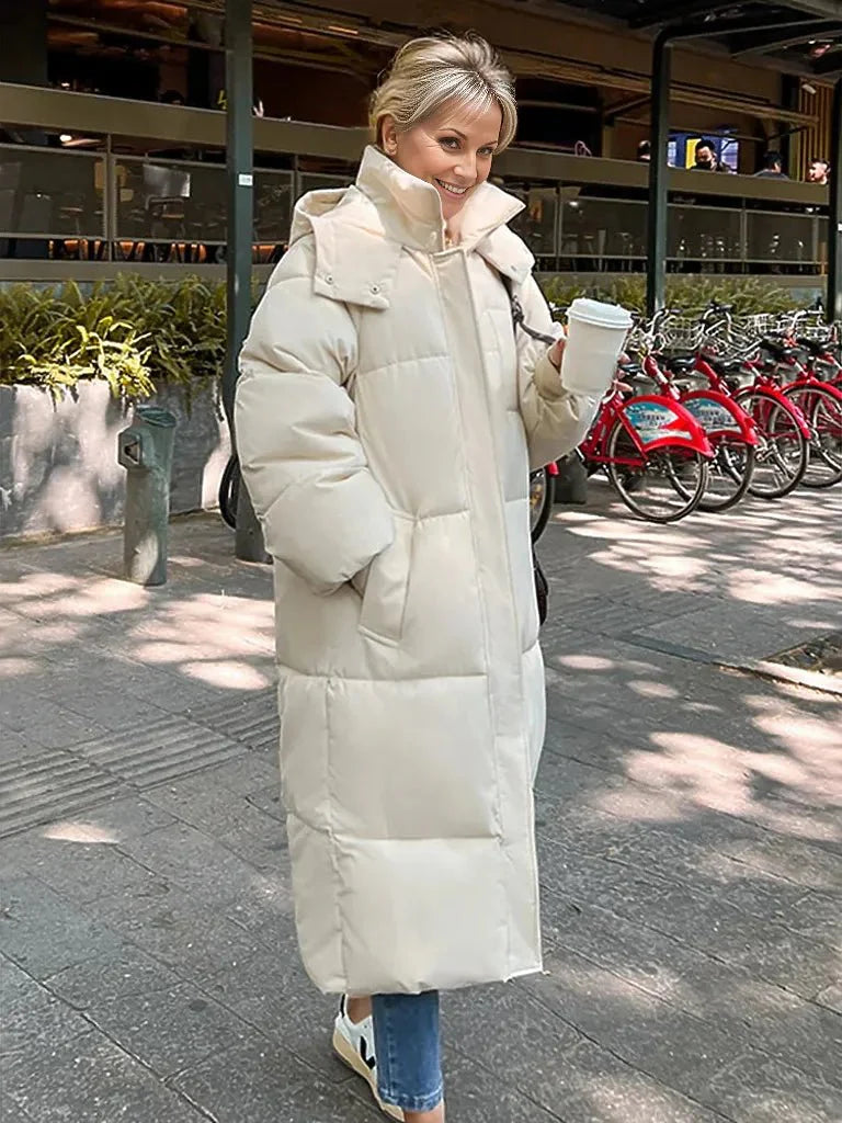 Mystella | Warm, Elegant Long Winter Coat with Hood