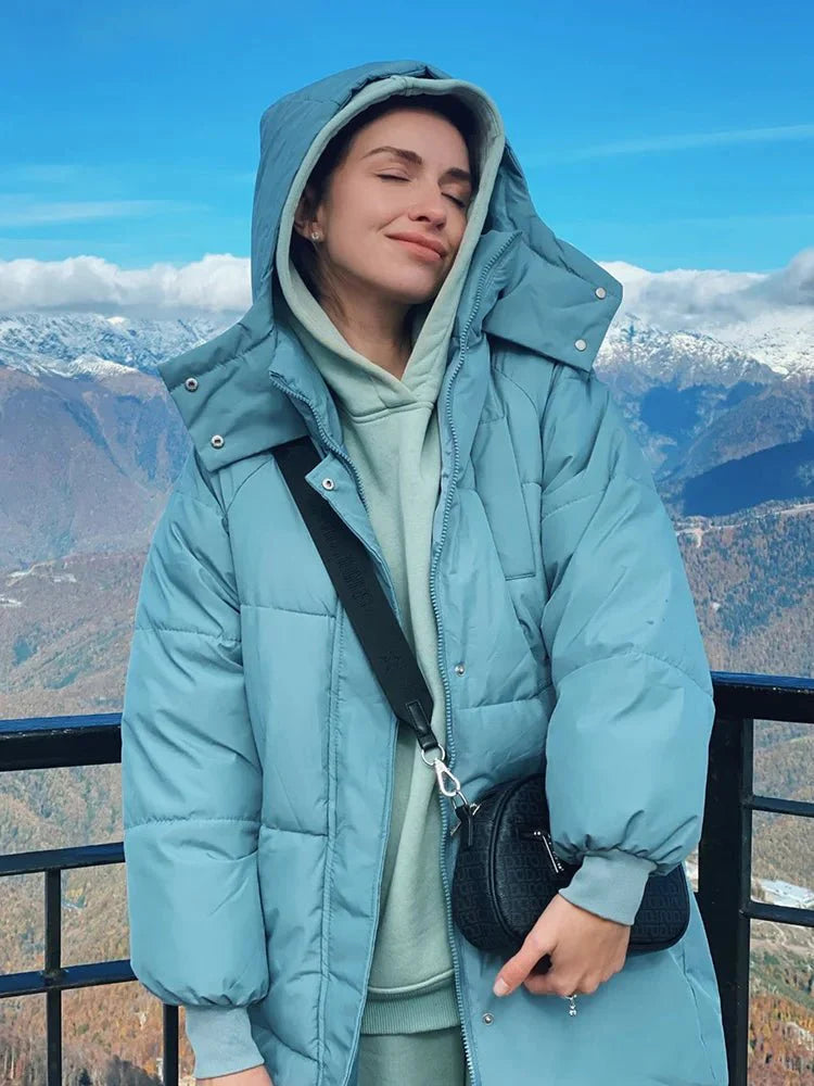 Mystella | Warm, Elegant Long Winter Coat with Hood