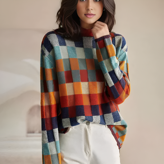 ERIN | PATCHWORK KNIT SWEATER