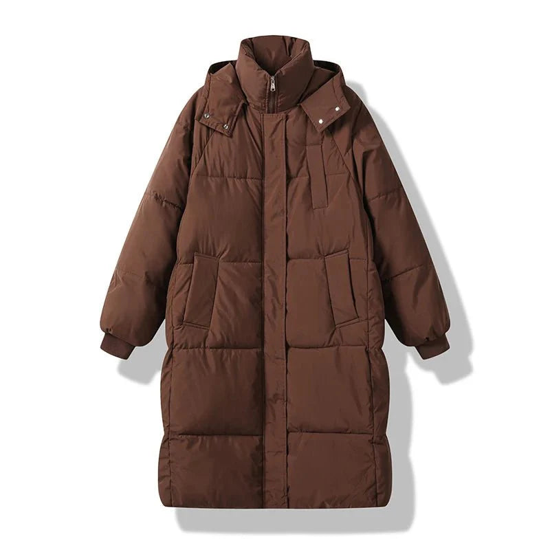 Mystella | Warm, Elegant Long Winter Coat with Hood